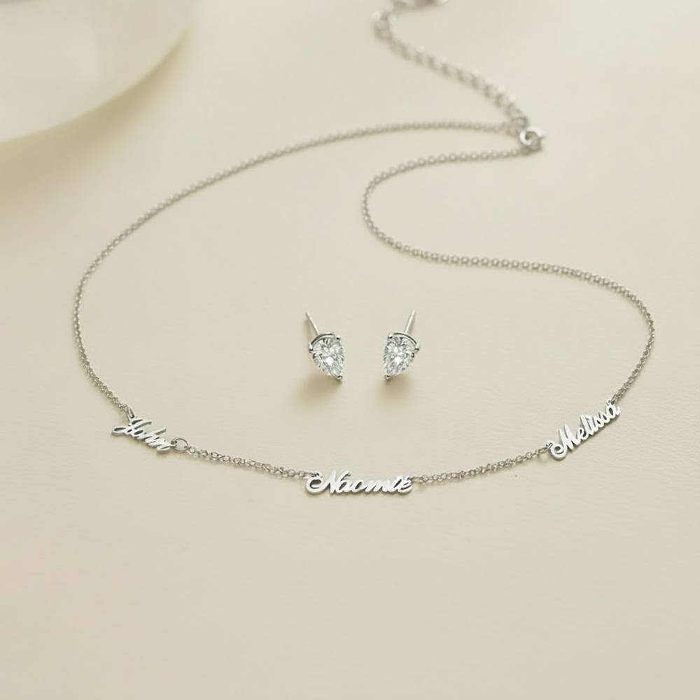 Last Minute Pack "Heritage Multiple Name Necklace in Sterling Silver with 0.30CT Diamonds"-1 Last Minute Pack "Heritage Multiple Name Necklace in Sterling Silver with 0.30CT Diamonds"-1 product photo