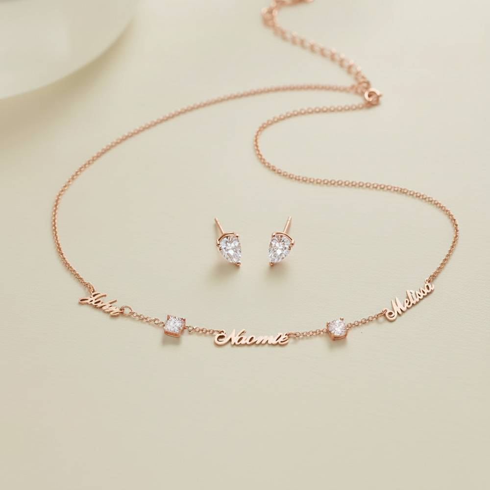 Last Minute Pack "Heritage Multiple Name Necklace in Rose Gold Vermeil with 0.30CT Diamonds"-2 Last Minute Pack "Heritage Multiple Name Necklace in Rose Gold Vermeil with 0.30CT Diamonds"-2 product photo