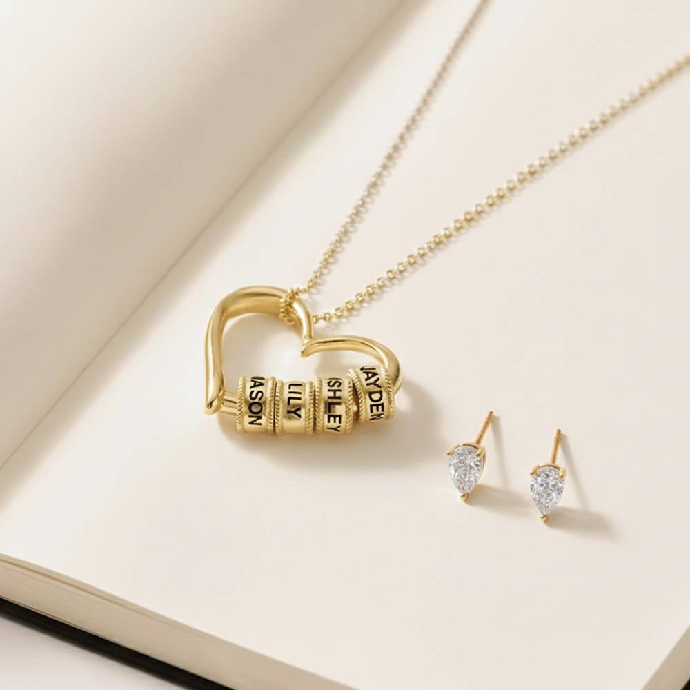 Last Minute Pack "Charming Heart Necklace in Gold Vermeil"-4 product photo