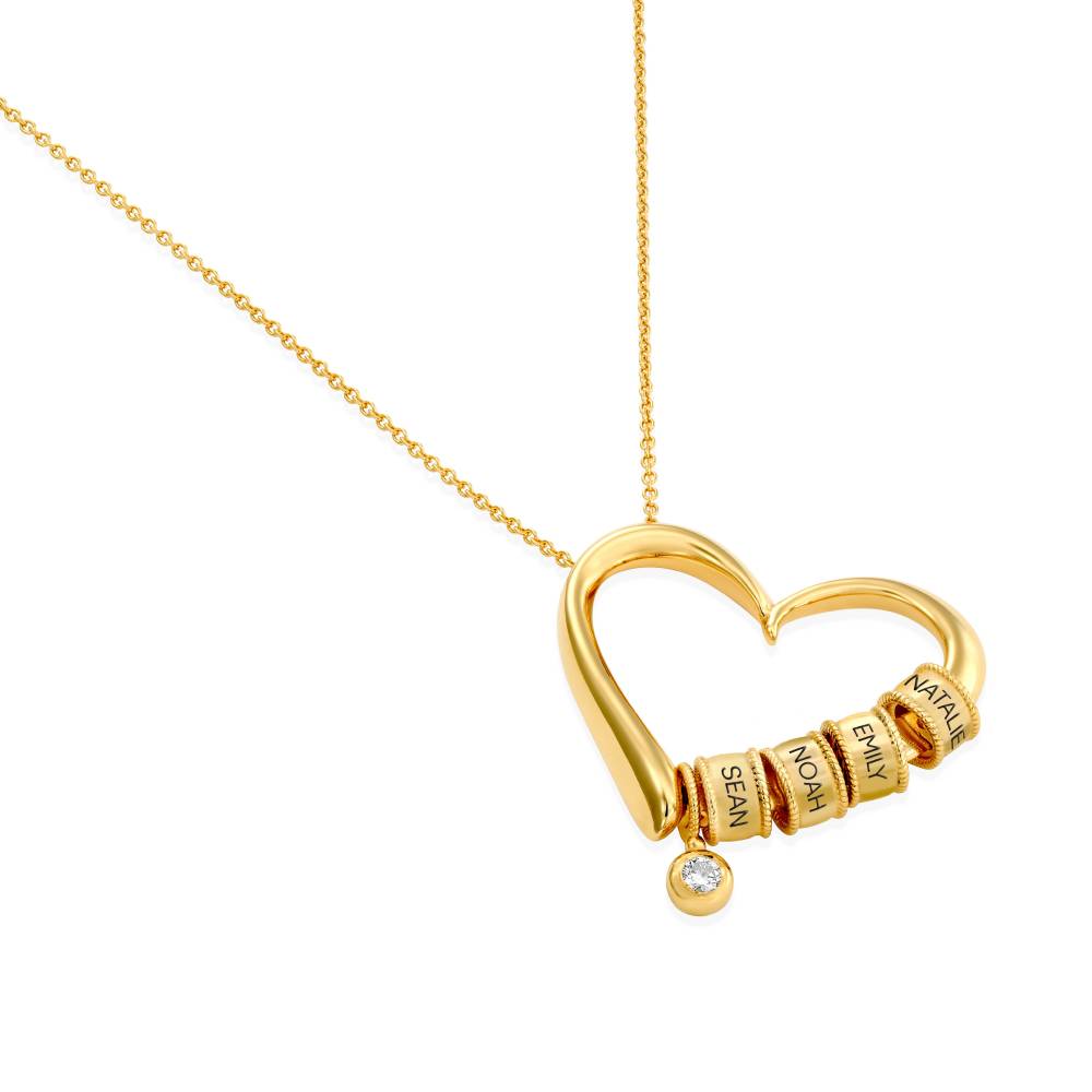 Last Minute Pack "Charming Heart Necklace in Gold Vermeil with 0.10ct Diamond"-3 product photo