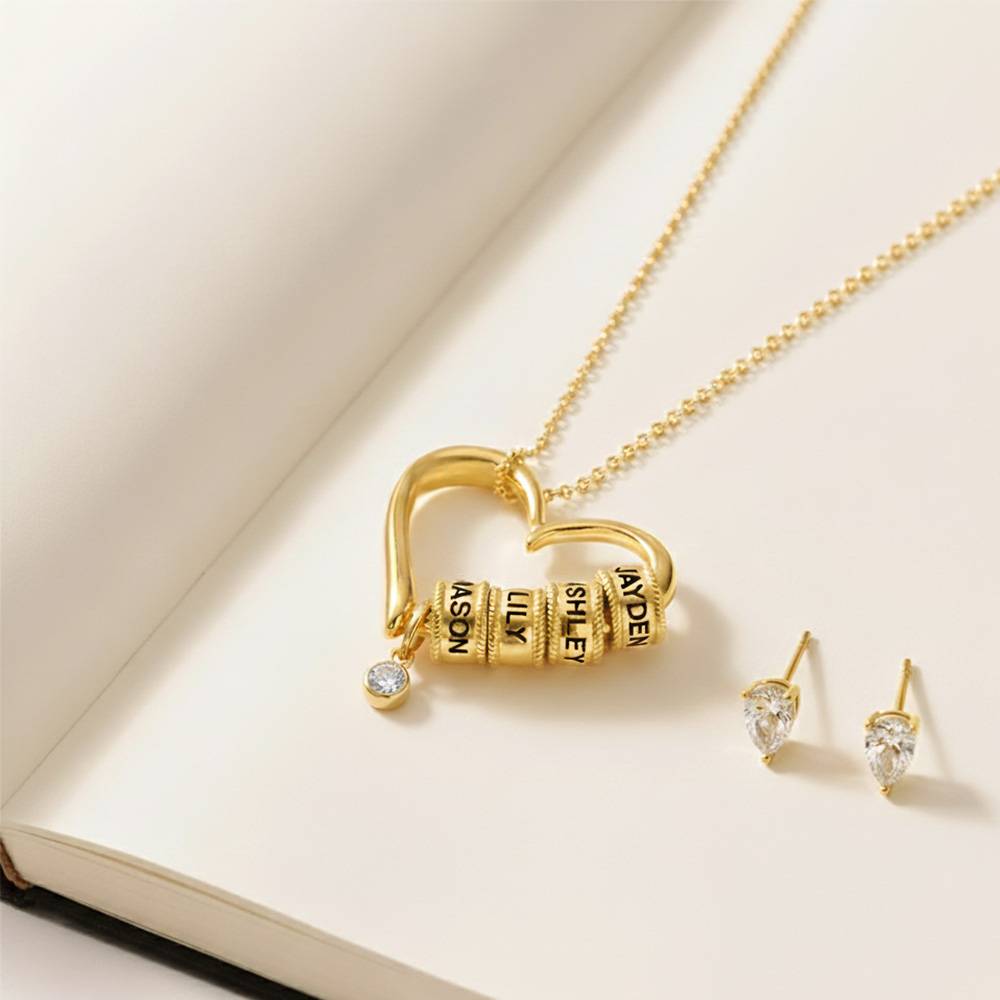 Last Minute Pack "Charming Heart Necklace in Gold Vermeil with 0.10ct Diamond"-4 product photo
