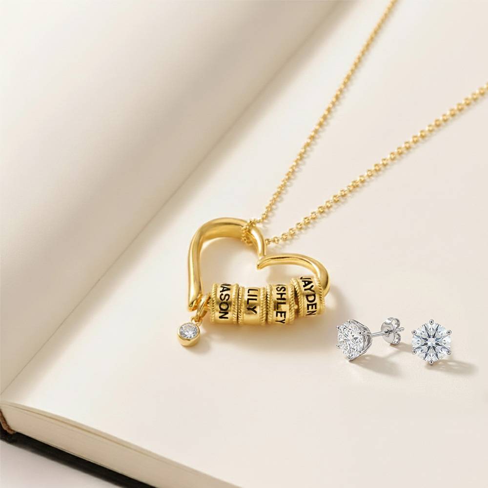 Last Minute Pack "Charming Heart Necklace in Gold Vermeil with 0.10ct Diamond"-5 product photo