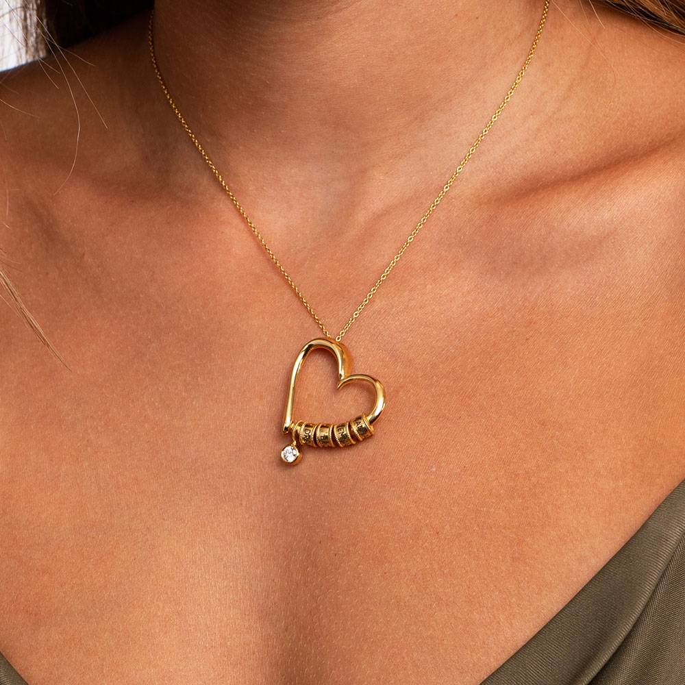 Last Minute Pack "Charming Heart Necklace in Gold Vermeil with 0.10ct Diamond"-1 product photo