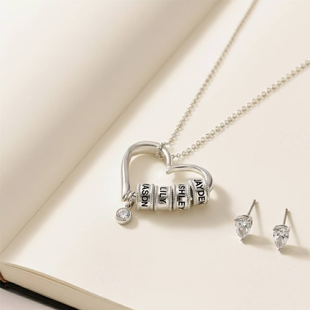 Last Minute Pack "Charming Heart Necklace in Sterling Silver with 0.25ct Diamond"-6 product photo