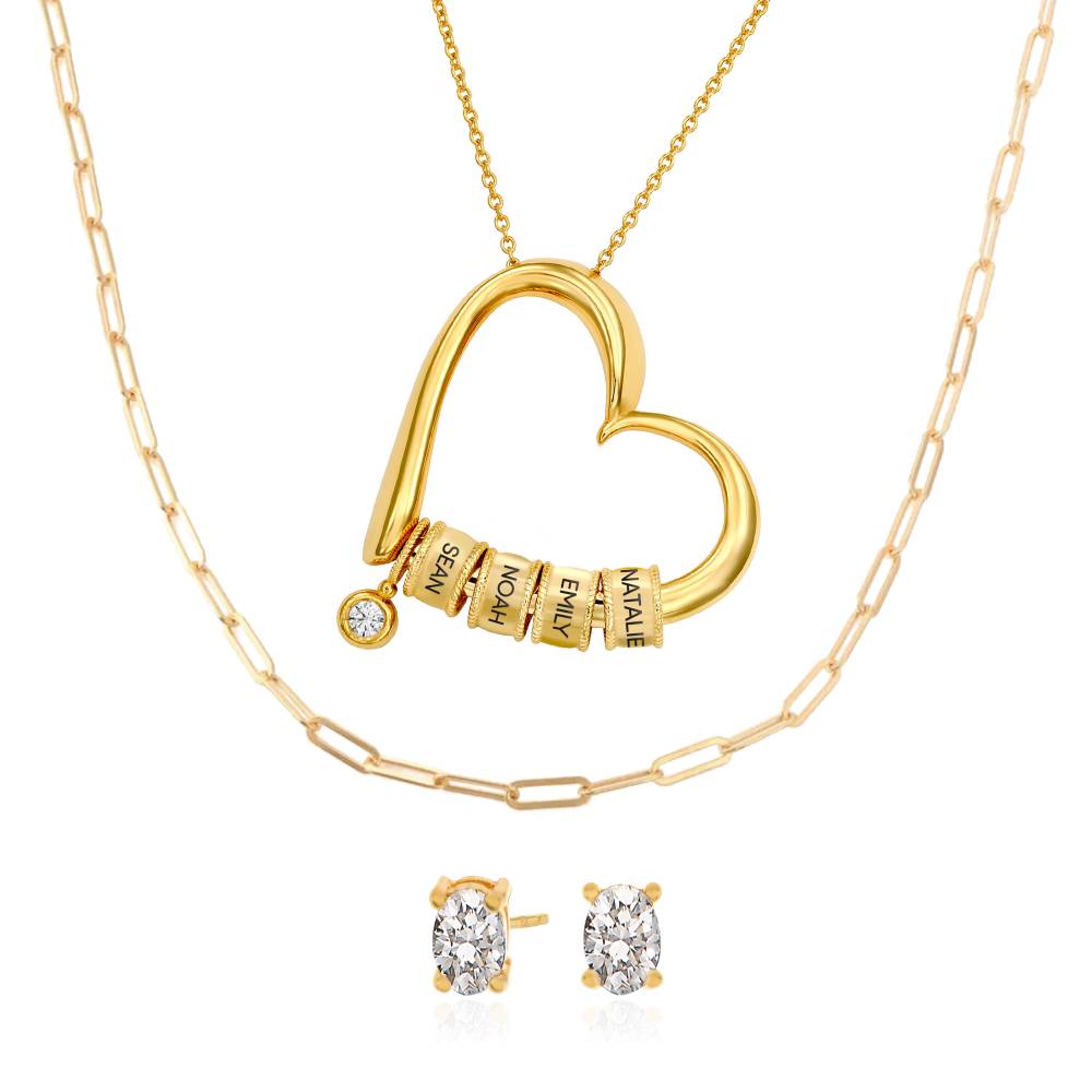 Last Minute Pack "Charming Heart Necklace in Gold Plating with 0.25ct Diamond"-6 product photo