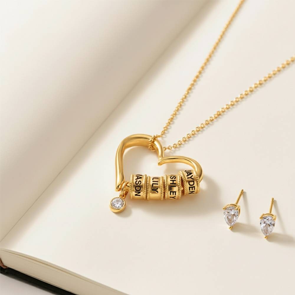 Last Minute Pack "Charming Heart Necklace in Gold Vermeil with 0.25ct Diamond"-3 product photo