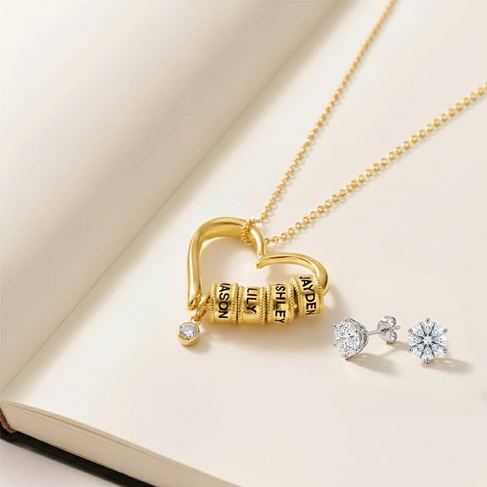 Last Minute Pack "Charming Heart Necklace in Gold Vermeil with 0.25ct Diamond"-6 product photo