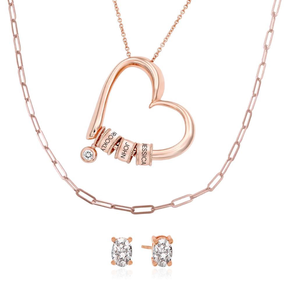 Last Minute Pack "Charming Heart Necklace in Rose Gold Vermeil with 0.25ct Diamond"-5 product photo
