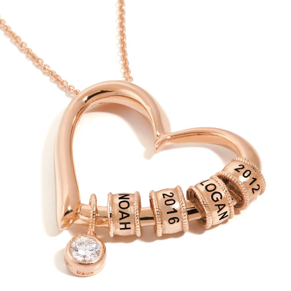 Last Minute Pack "Charming Heart Necklace in Rose Gold Vermeil with 0.25ct Diamond"-4 product photo