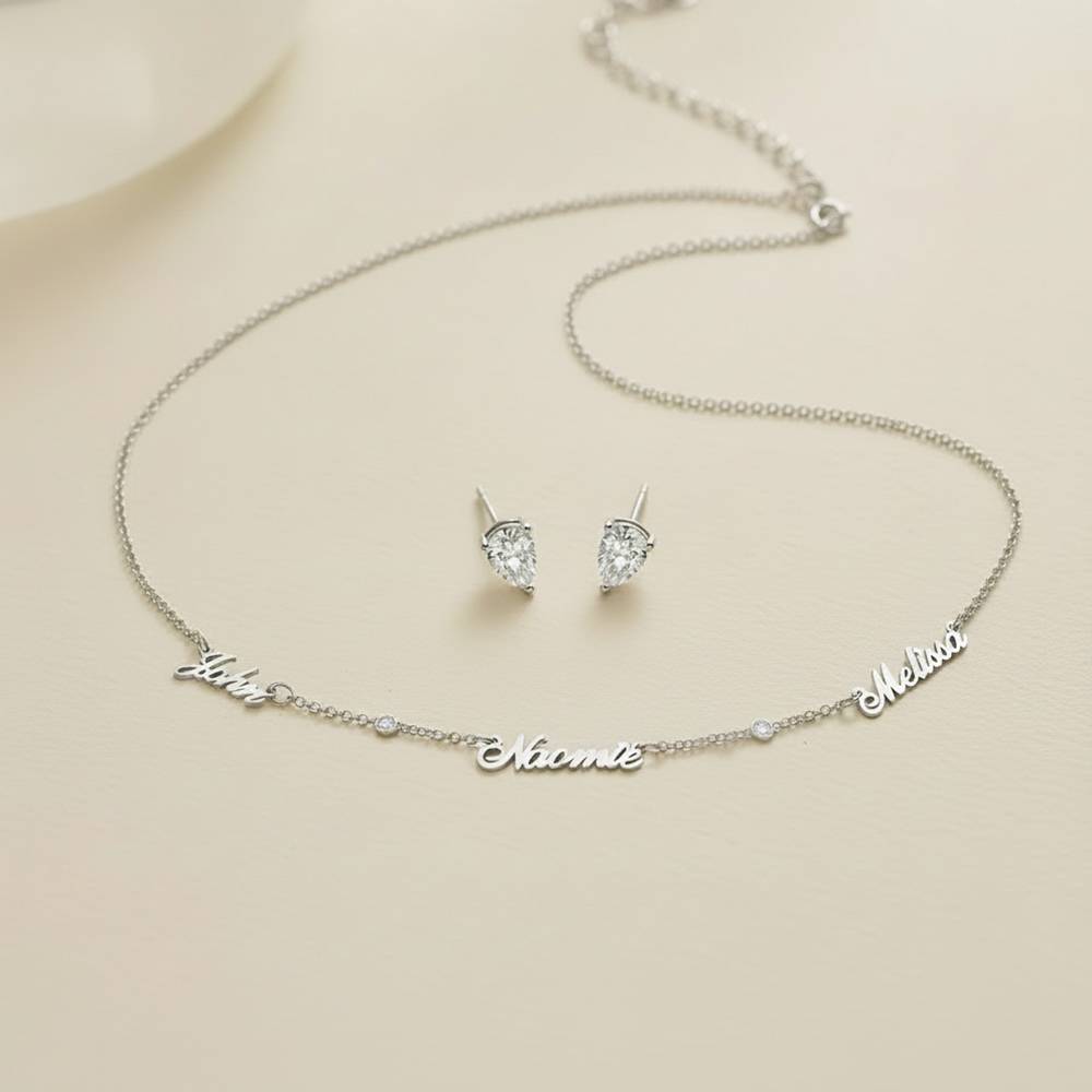 Last Minute Pack "Heritage Multiple Name Necklace in Sterling Silver with Diamonds"-1 Last Minute Pack "Heritage Multiple Name Necklace in Sterling Silver with Diamonds"-1 product photo