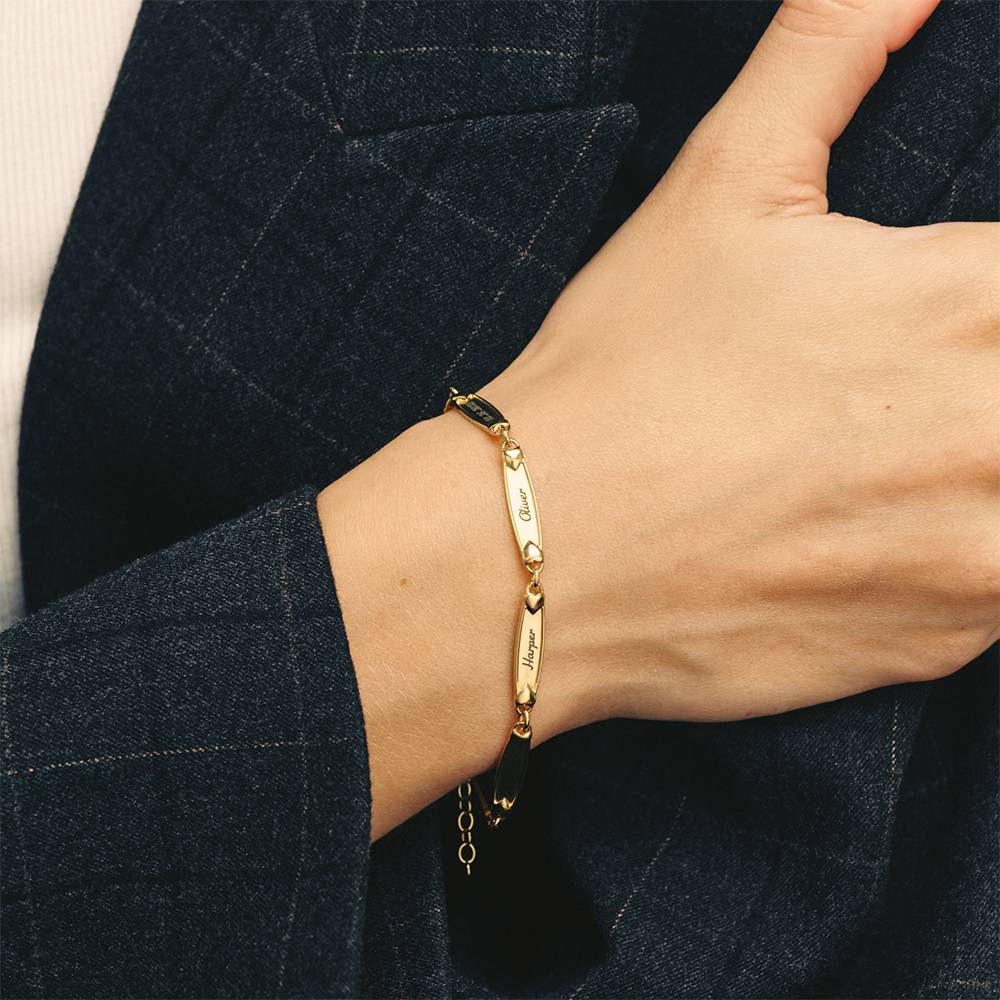 Link to My Heart Name Bracelet in Gold Vermeil-3 product photo