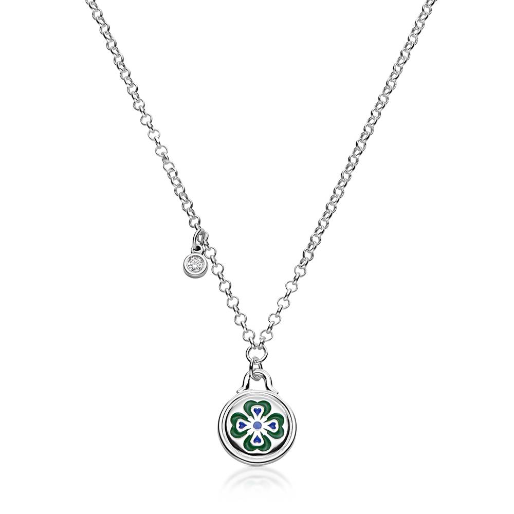Little Ray of Sunshine Charm Necklace in Silver with 0.10CT Diamond-1 product photo