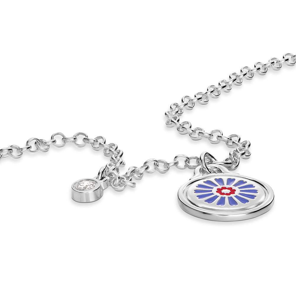 Little Ray of Sunshine Charm Necklace in Silver with 0.10CT Diamond-5 product photo