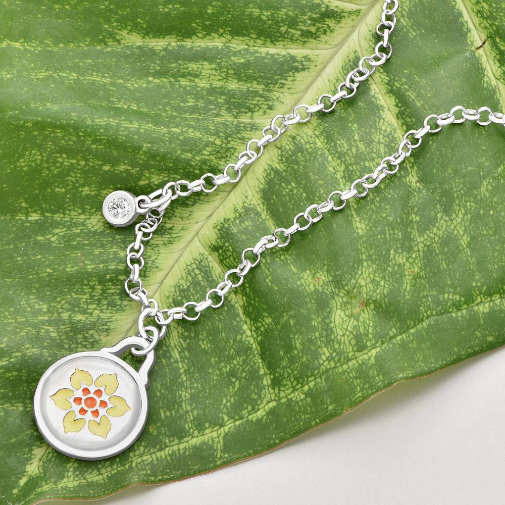 Little Ray of Sunshine Charm Necklace in Silver with 0.10CT Diamond-4 product photo