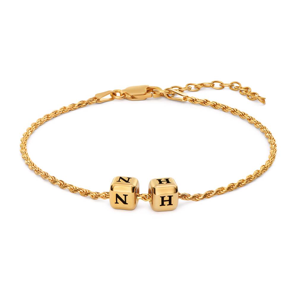 Little Loves Initial Cube Bracelet in Gold Plating-1 product photo