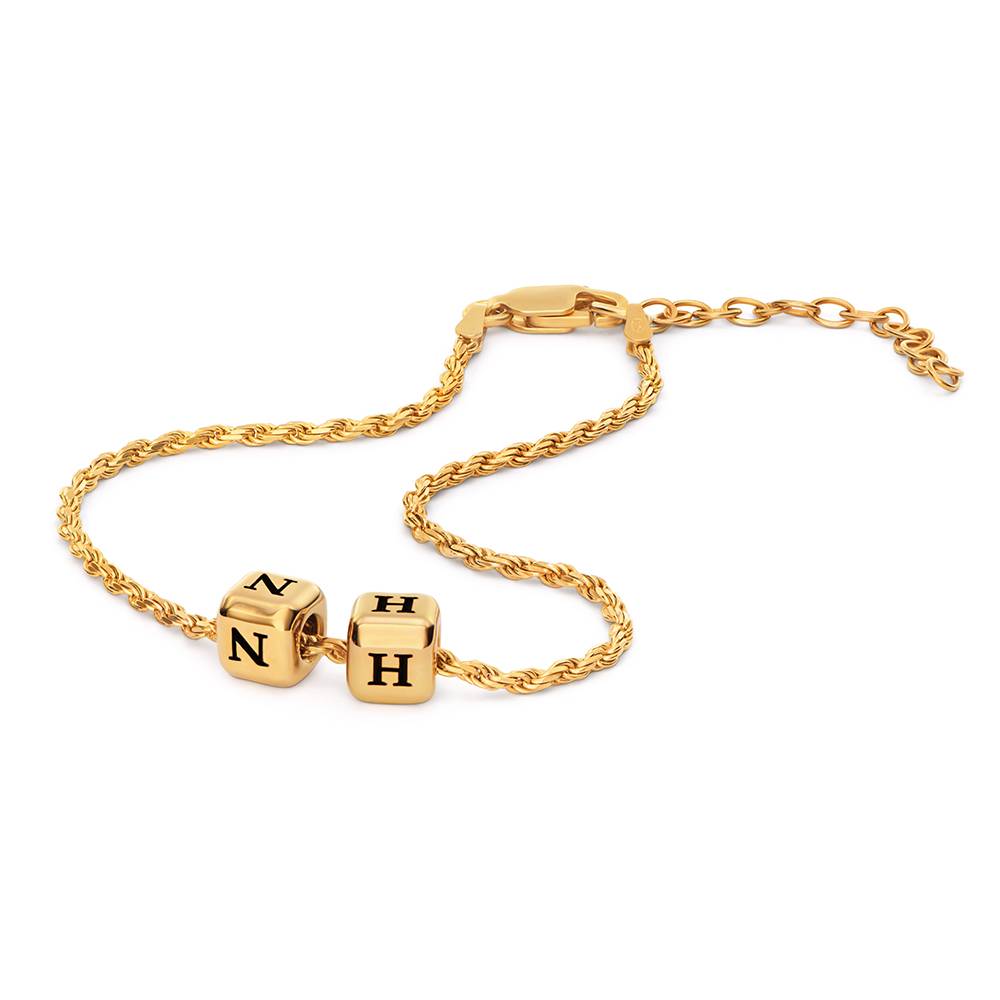 Little Loves Initial Cube Bracelet in Gold Plating-4 product photo