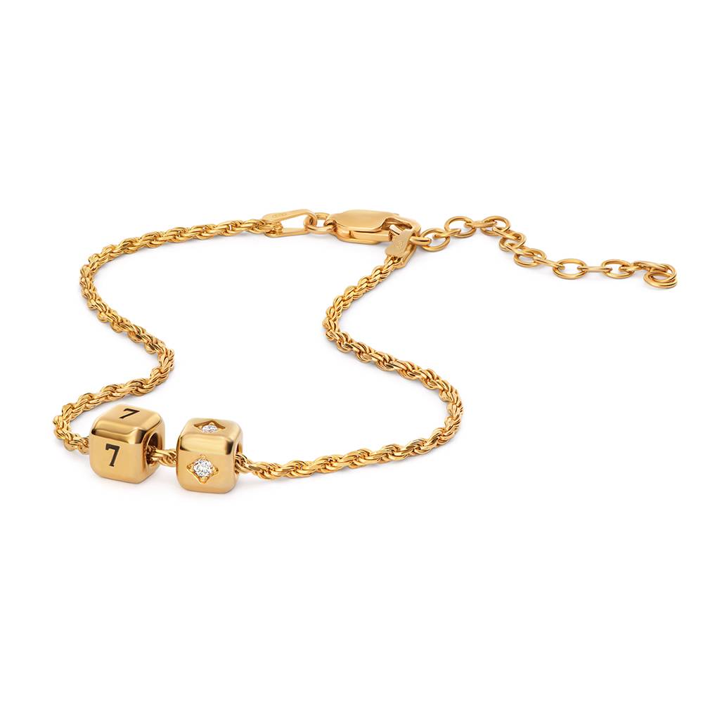 Little Loves Initial Cube Bracelet in Gold Plating with 0.08CT Diamond-4 product photo