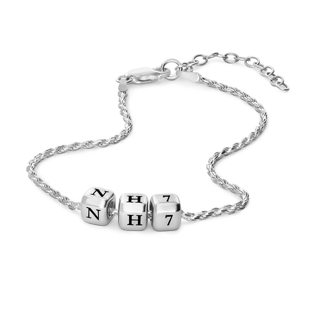 Little Loves Initial Cube Bracelet in Silver-4 product photo