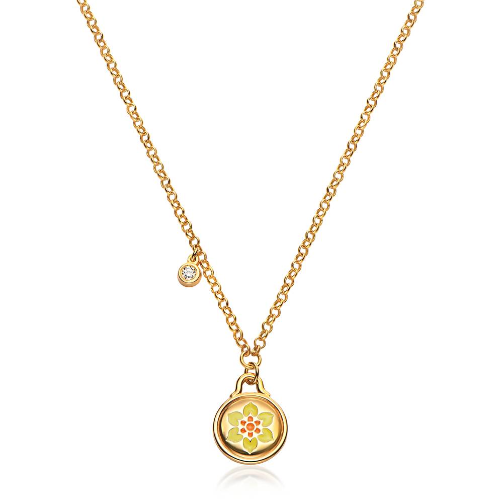 Little Ray of Sunshine Necklace in Gold Plating with 0.10CT Diamond-1 product photo