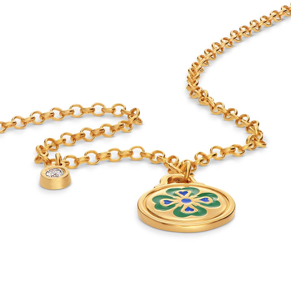 Little Ray of Sunshine Necklace in Gold Plating with 0.10CT Diamond-5 product photo