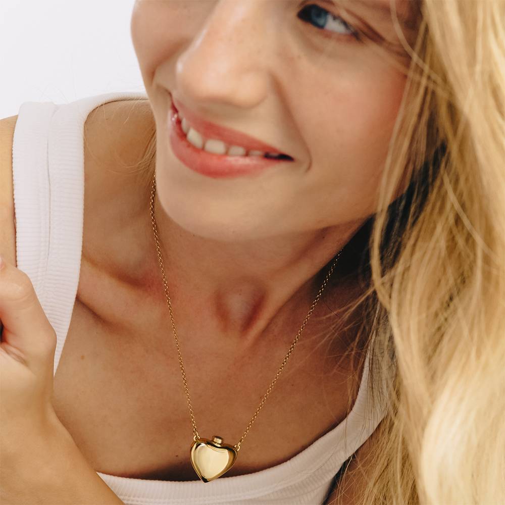 Love Note Puffy Heart Necklace in Gold Vermeil-2 Love Note Puffy Heart Necklace in Gold Vermeil-2 product photo