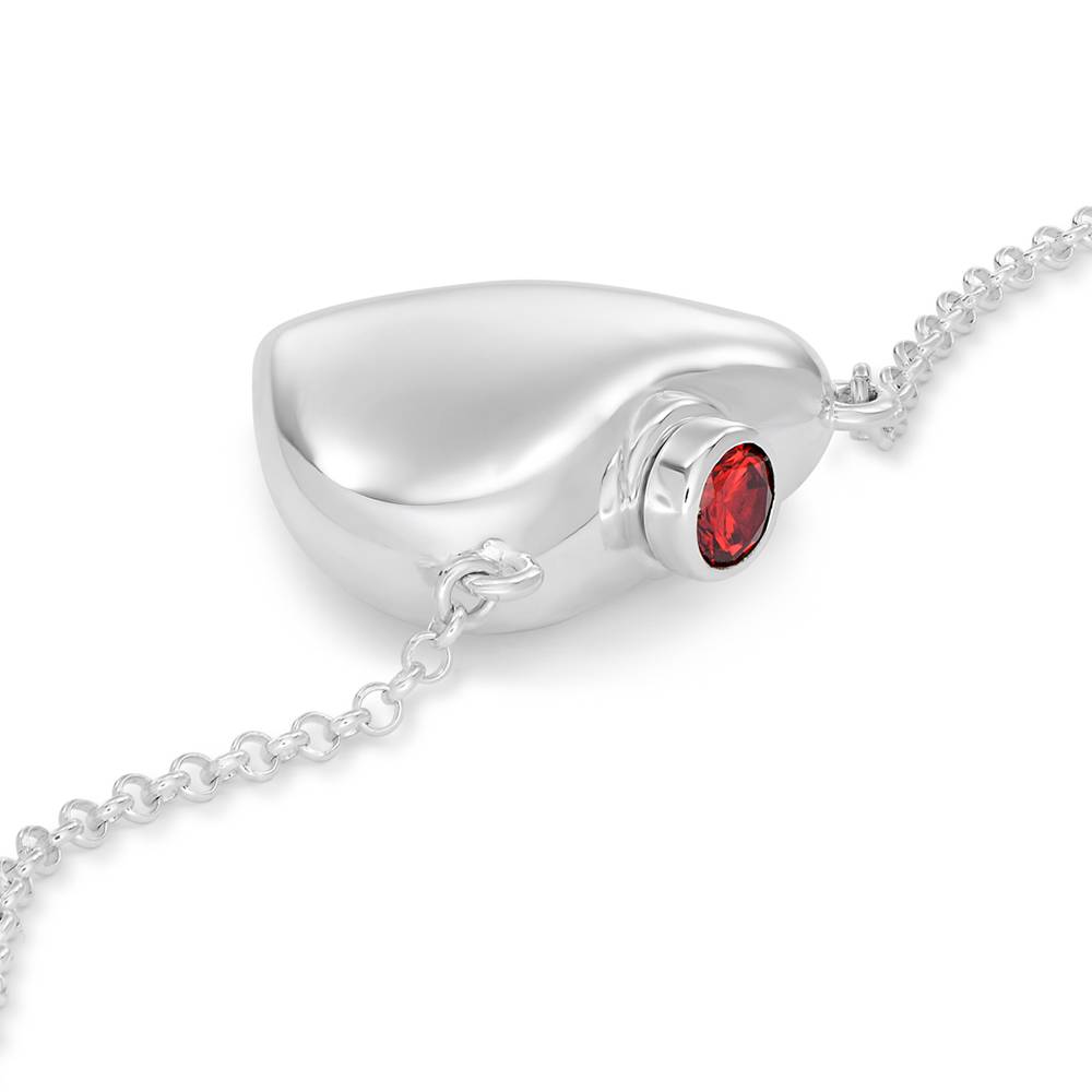 Love Note Puffy Heart Necklace in Sterling Silver-3 product photo