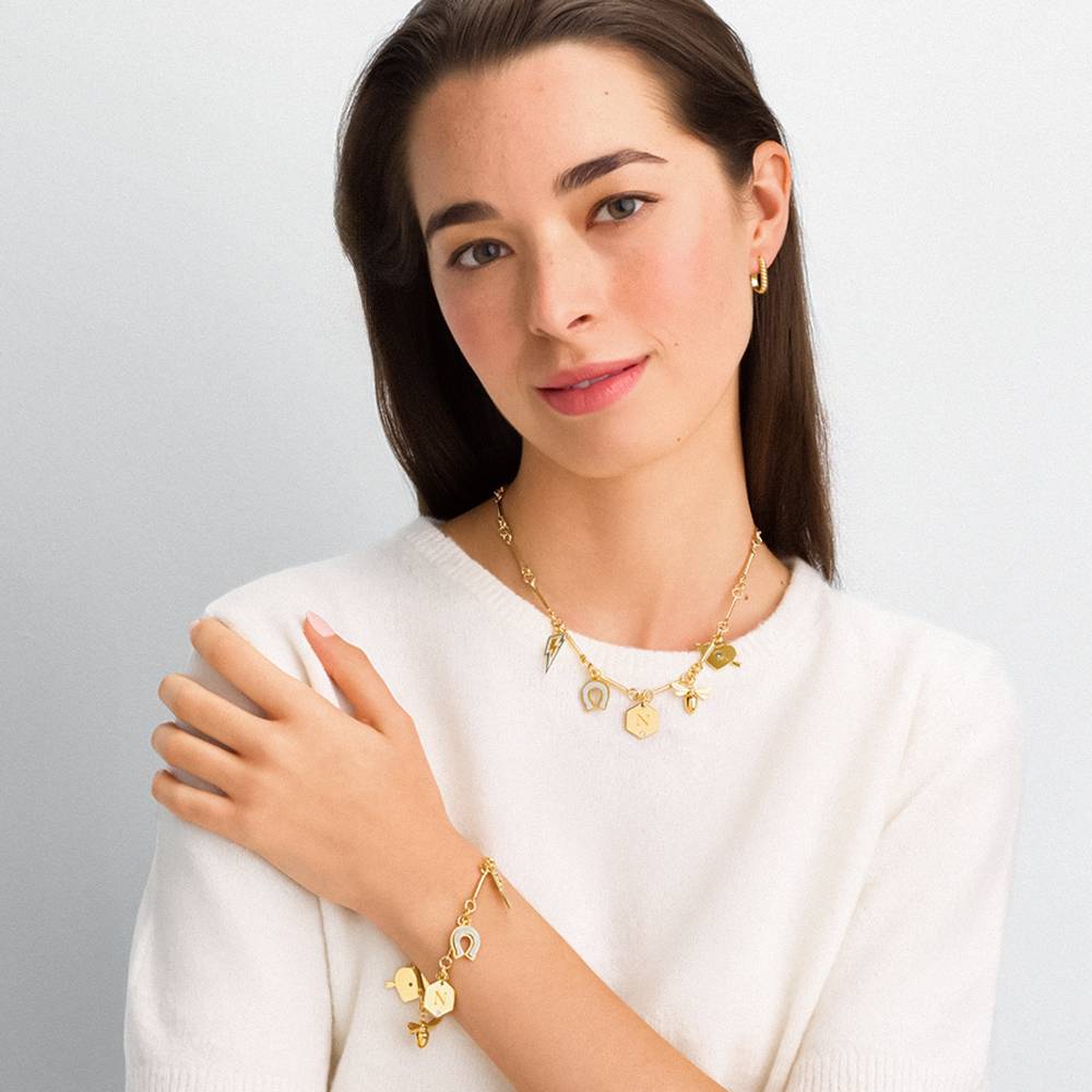 Luckiest Charms Necklace in Gold Finish-4 product photo