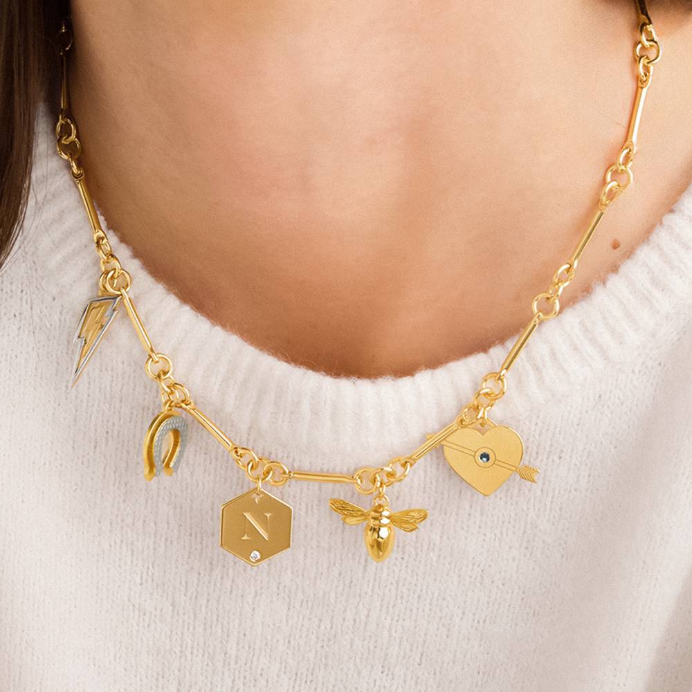 Luckiest Charms Necklace in Gold Finish-3 product photo