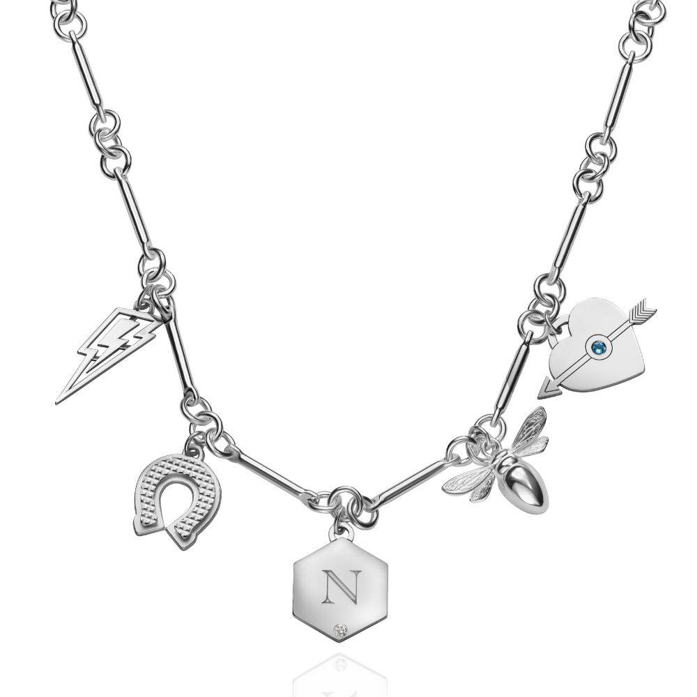 Luckiest Charms Necklace in Silver Finish-3 product photo