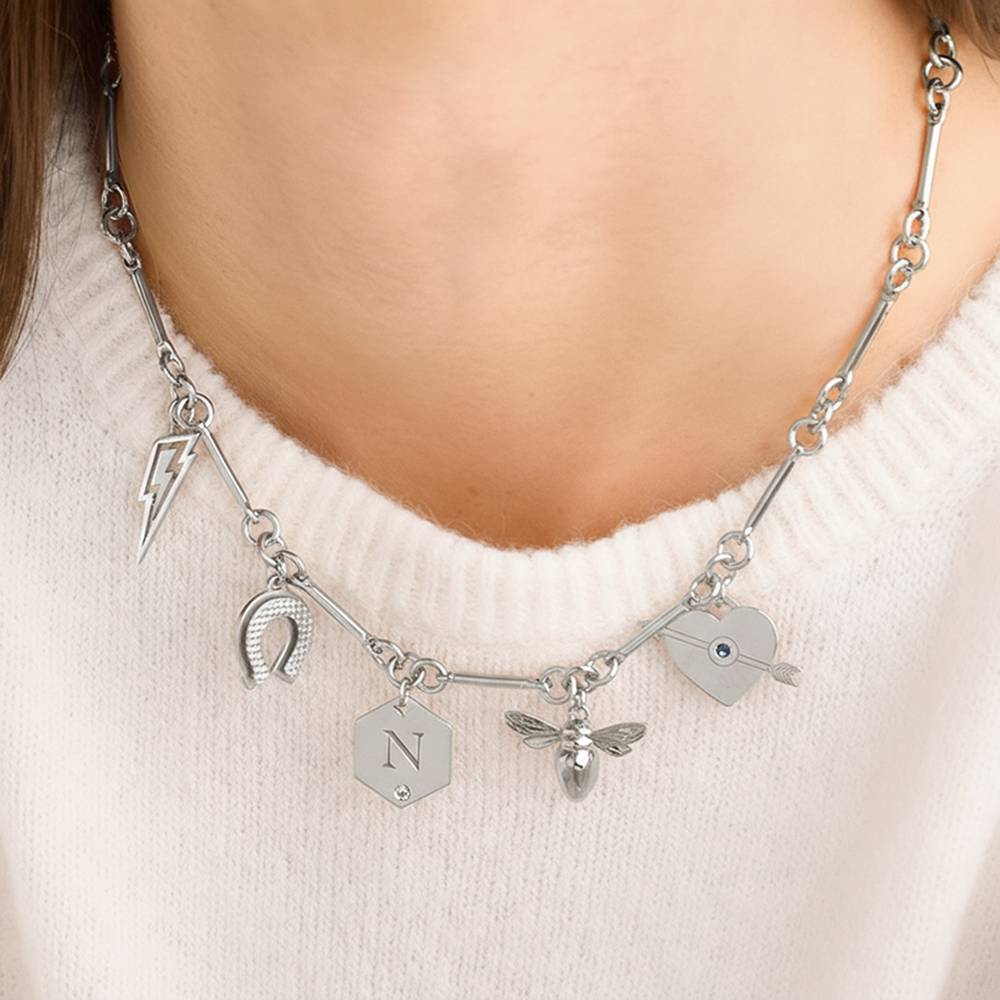 Luckiest Charms Necklace in Silver Finish-5 product photo