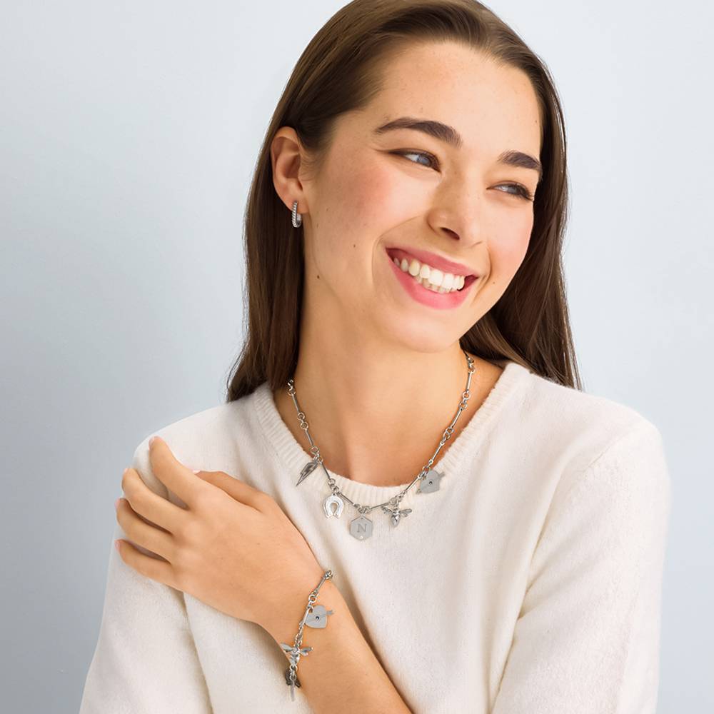 Luckiest Charms Necklace in Silver Finish-3 product photo