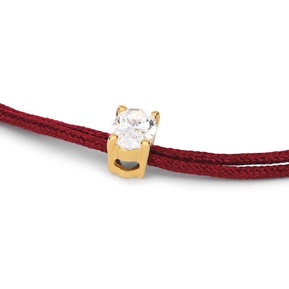 Lucky Knot Oval Diamond Adjustable Bordeaux Cord Bracelet-3 Lucky Knot Oval Diamond Adjustable Bordeaux Cord Bracelet-3 product photo
