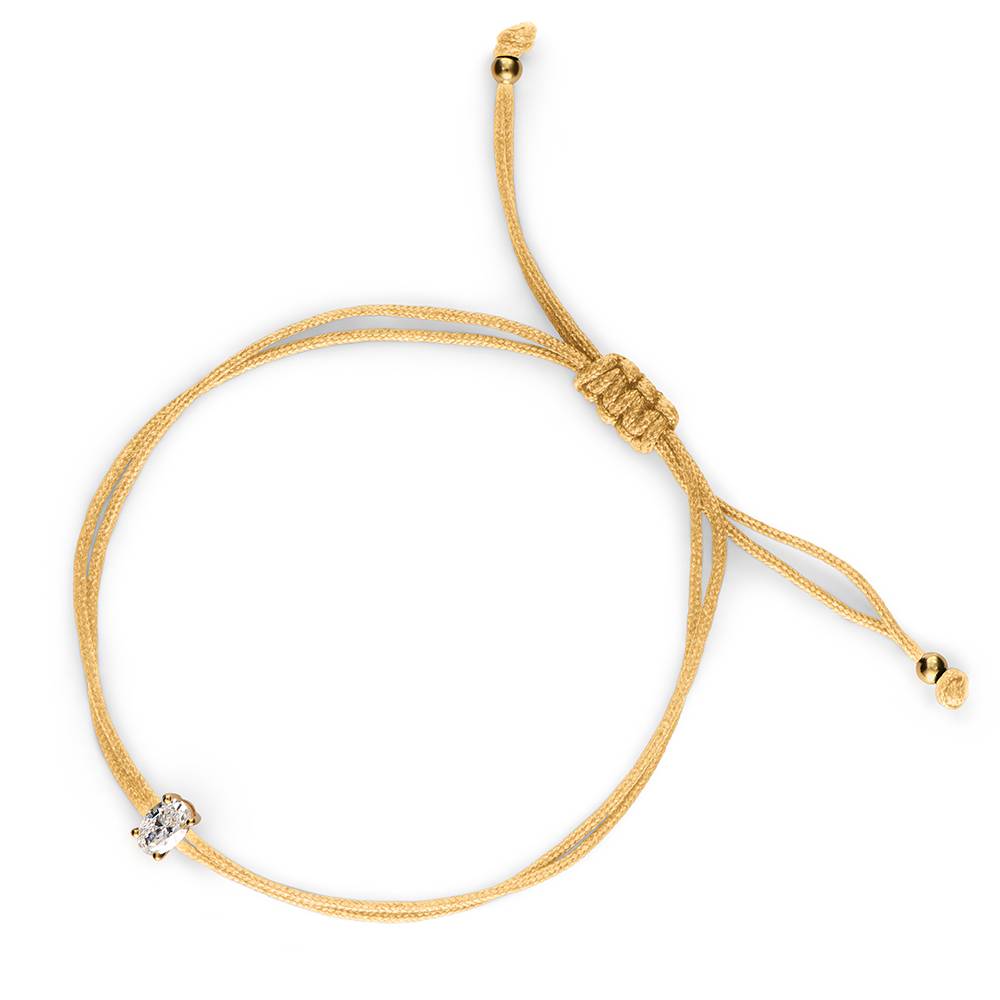 Lucky Knot Oval Diamond Adjustable Sand Cord Bracelet-2 Lucky Knot Oval Diamond Adjustable Sand Cord Bracelet-2 product photo
