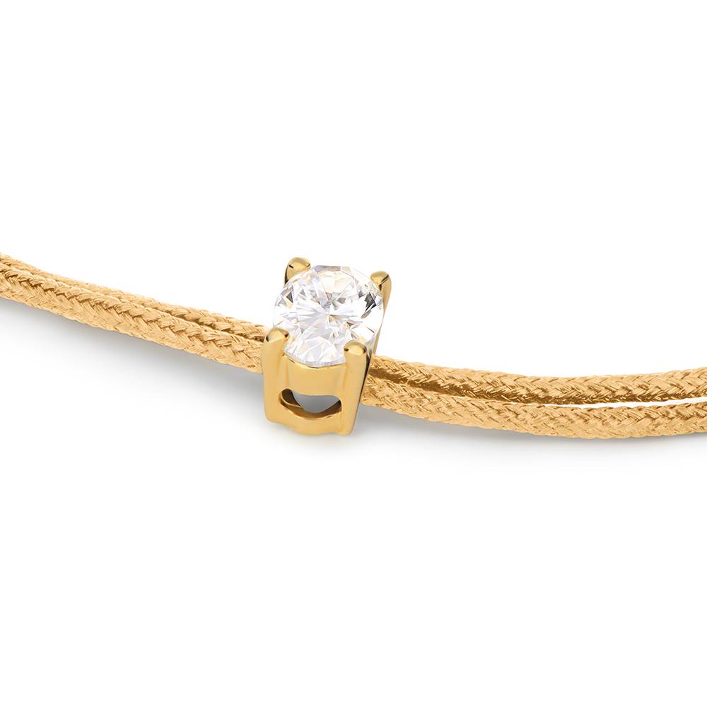Lucky Knot Oval Diamond Adjustable Sand Cord Bracelet-3 Lucky Knot Oval Diamond Adjustable Sand Cord Bracelet-3 product photo