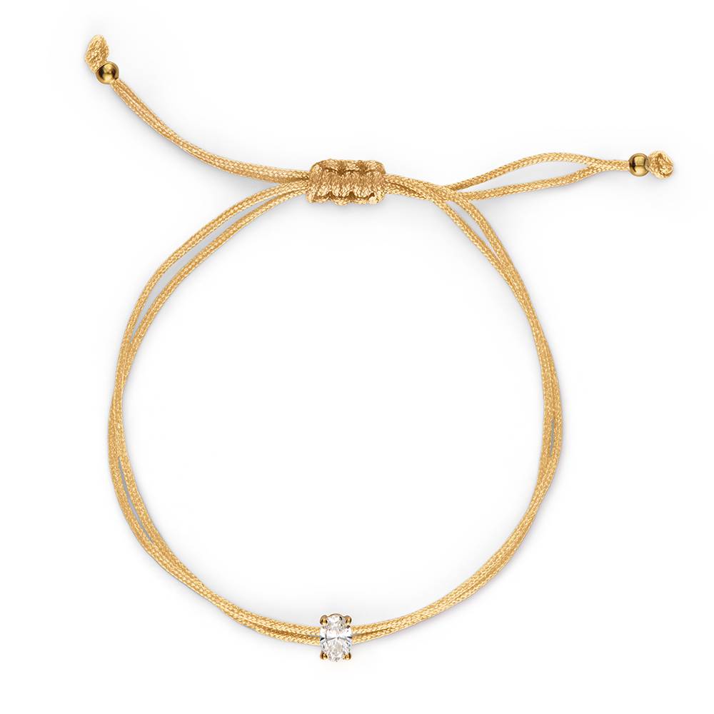 Lucky Knot Oval Diamond Adjustable Sand Cord Bracelet-1 Lucky Knot Oval Diamond Adjustable Sand Cord Bracelet-1 product photo