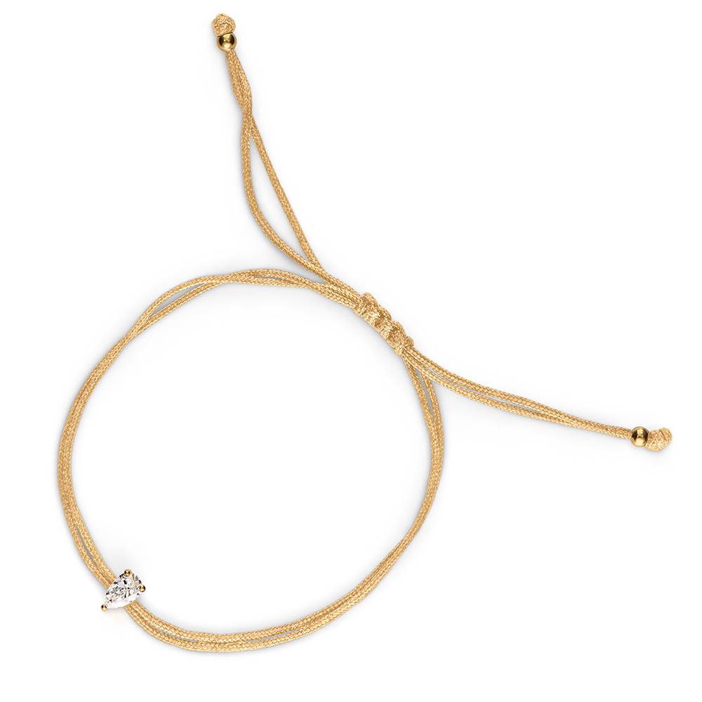 Lucky Knot Pear Diamond Adjustable Sand Cord Bracelet-2 Lucky Knot Pear Diamond Adjustable Sand Cord Bracelet-2 product photo