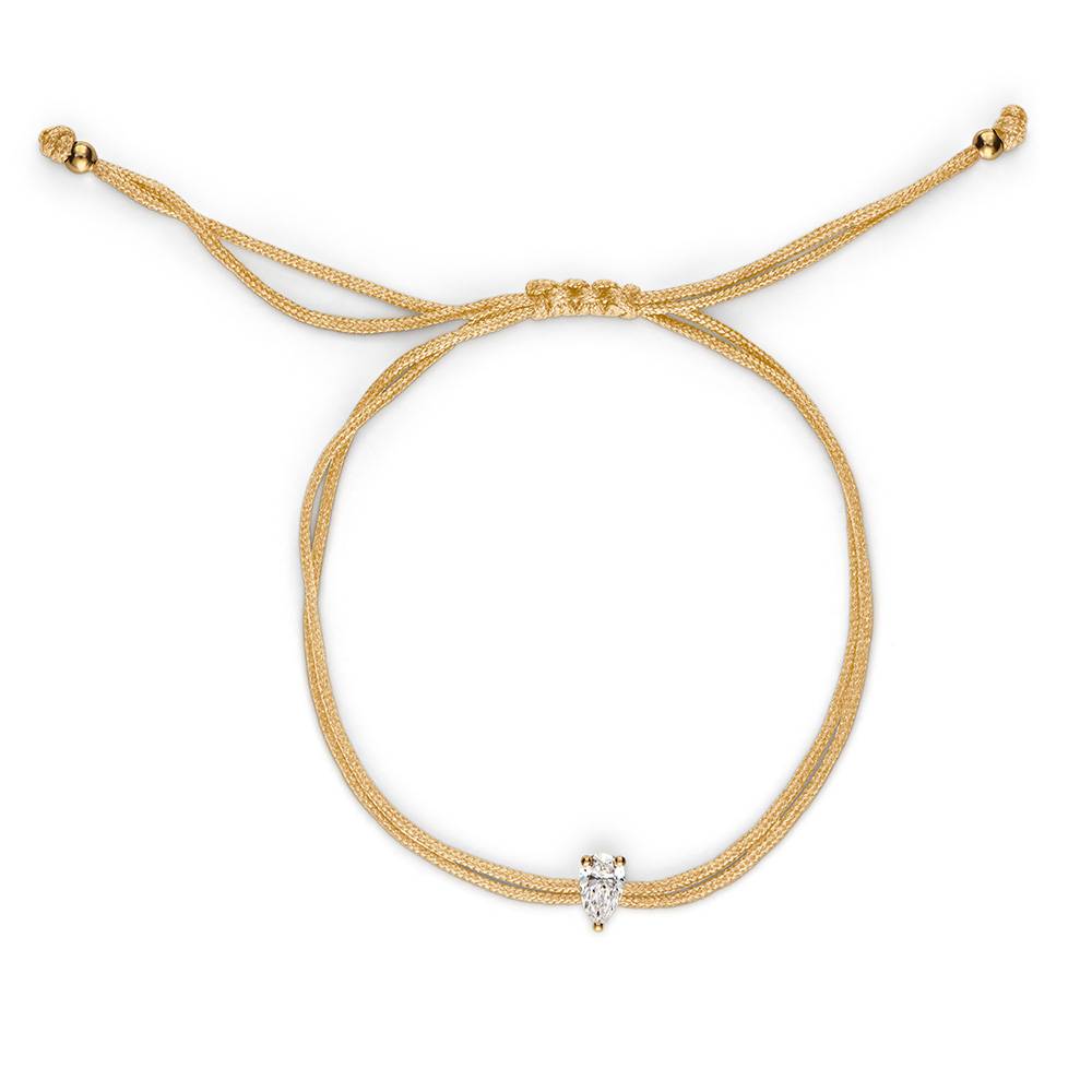 Lucky Knot Pear Diamond Adjustable Sand Cord Bracelet-1 Lucky Knot Pear Diamond Adjustable Sand Cord Bracelet-1 product photo