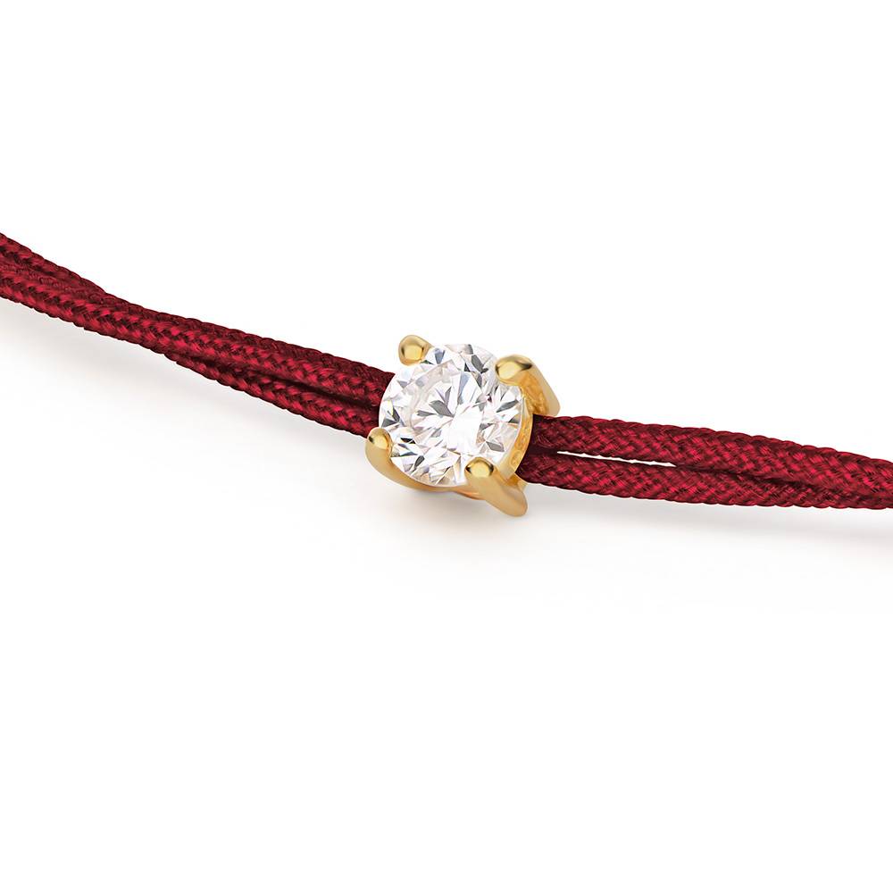 Lucky Knot Round Diamond Adjustable Bordeaux Cord Bracelet-3 Lucky Knot Round Diamond Adjustable Bordeaux Cord Bracelet-3 product photo