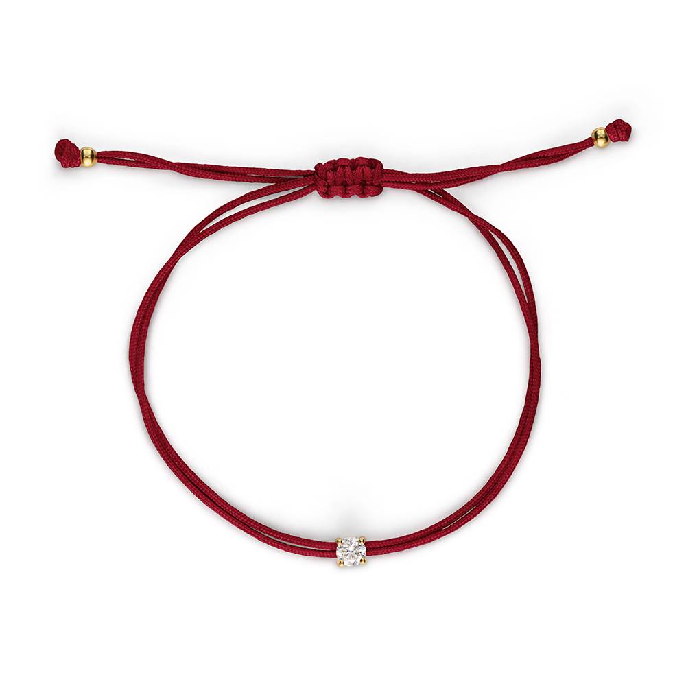 Lucky Knot Round Diamond Adjustable Bordeaux Cord Bracelet-1 Lucky Knot Round Diamond Adjustable Bordeaux Cord Bracelet-1 product photo