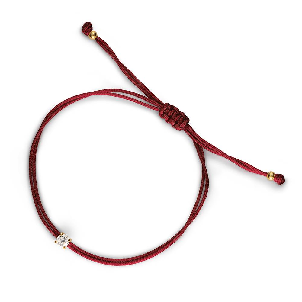 Lucky Knot Round Diamond Adjustable Bordeaux Cord Bracelet-2 Lucky Knot Round Diamond Adjustable Bordeaux Cord Bracelet-2 product photo