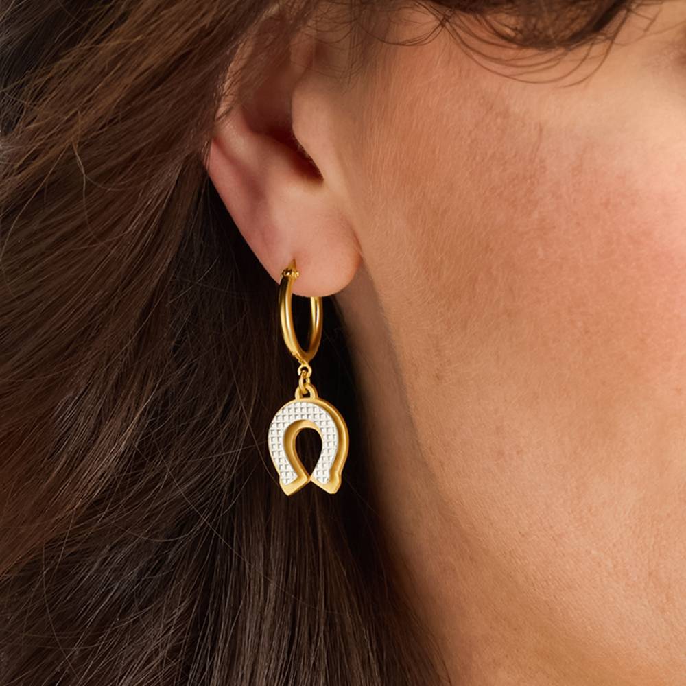 Lucky You Hoop Earrings in Gold Vermeil-2 product photo