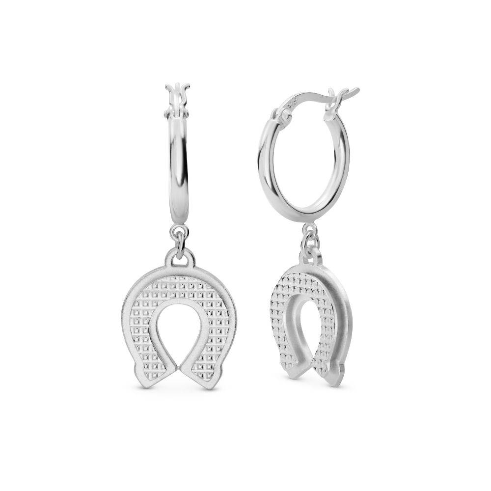 Lucky You Hoop Earrings in Sterling Silver-2 Lucky You Hoop Earrings in Sterling Silver-2 product photo