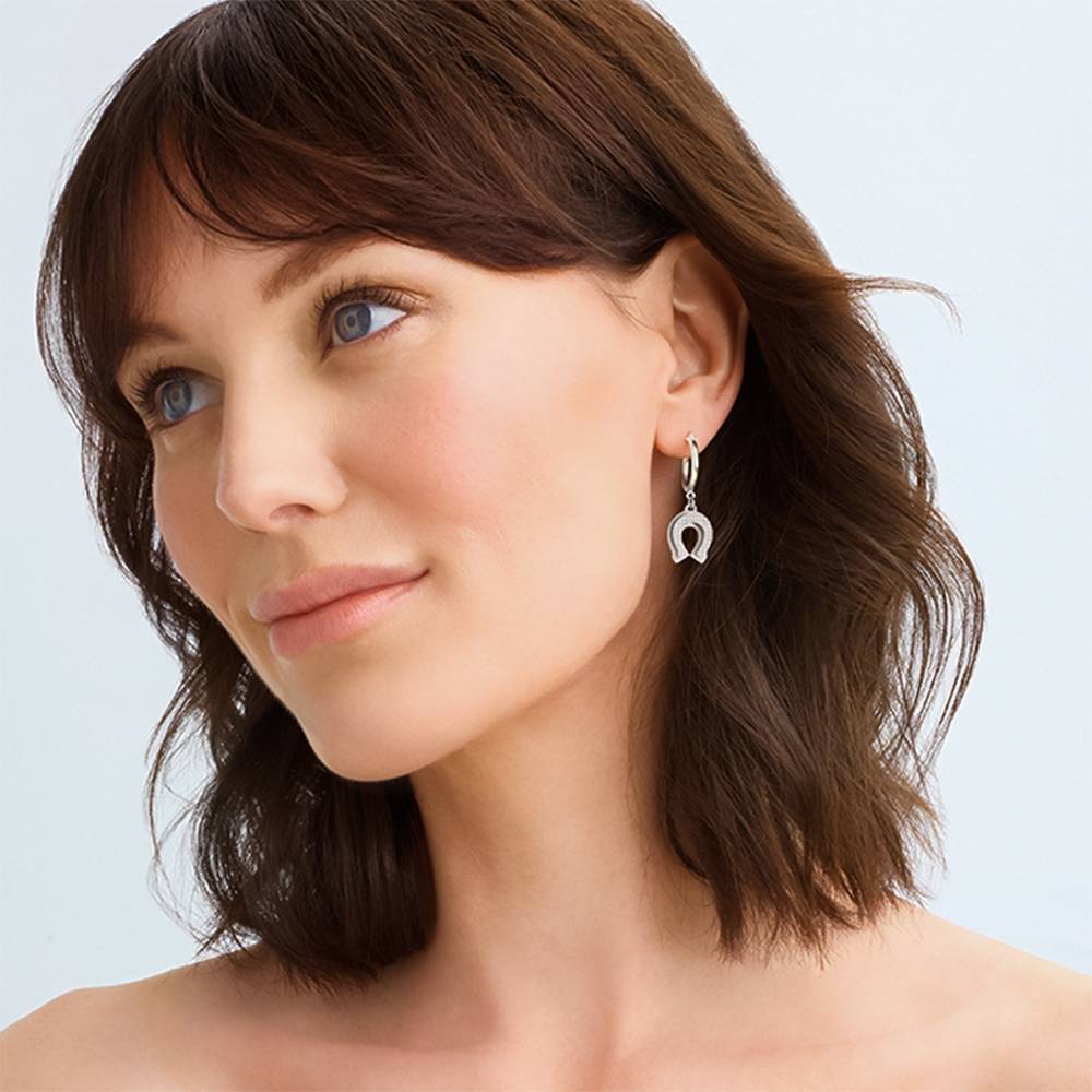 Lucky You Hoop Earrings in Sterling Silver-2 product photo