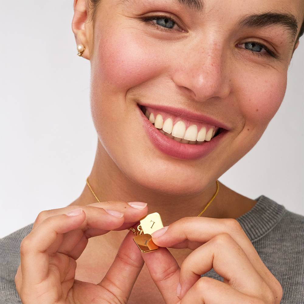 Made to Treasure Initials Locket Necklace  in Gold Plating-3 product photo