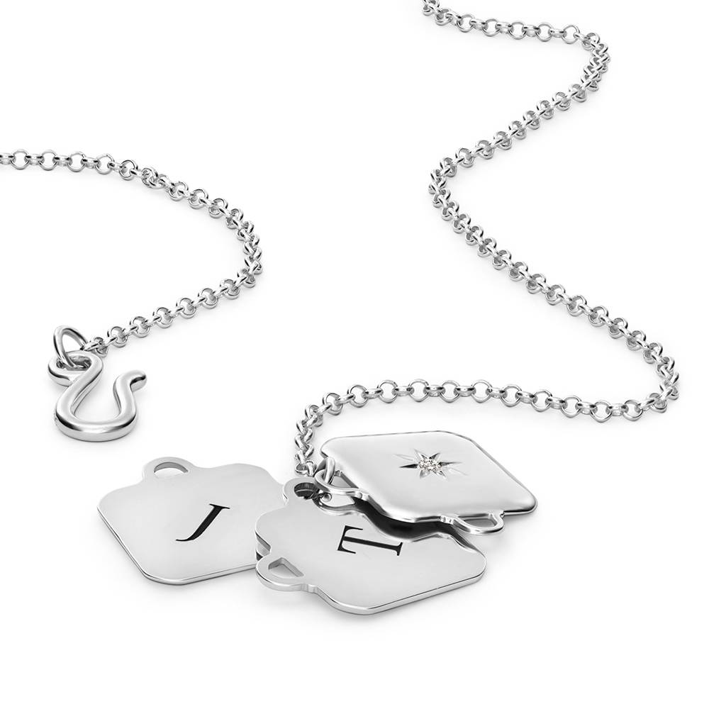 Made to Treasure Initials Locket Necklace  in Silver-4 product photo