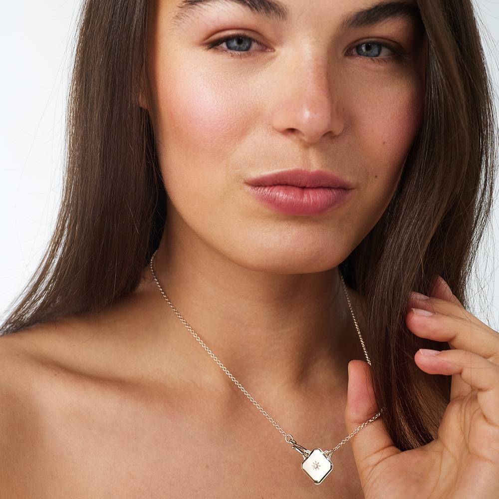 Made to Treasure Initials Locket Necklace  in Silver-5 product photo