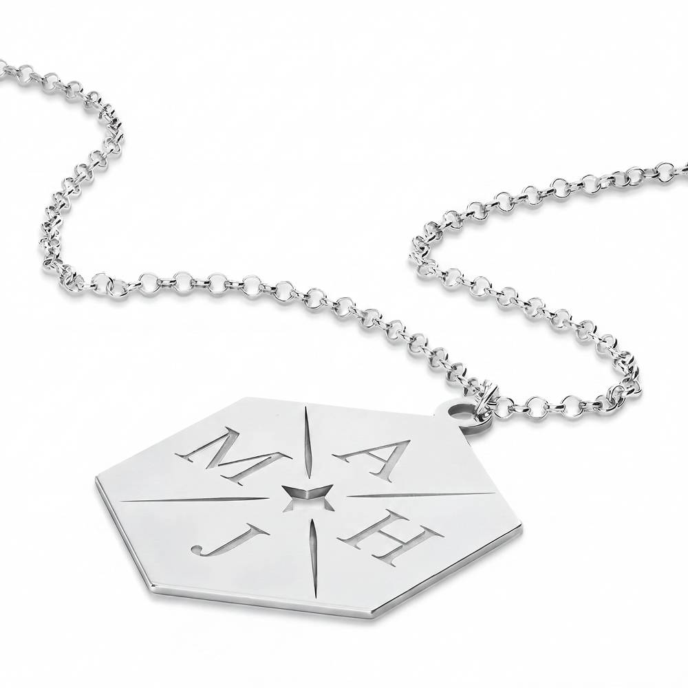 MAHJ Initial Necklace in Sterling Silver-2 product photo