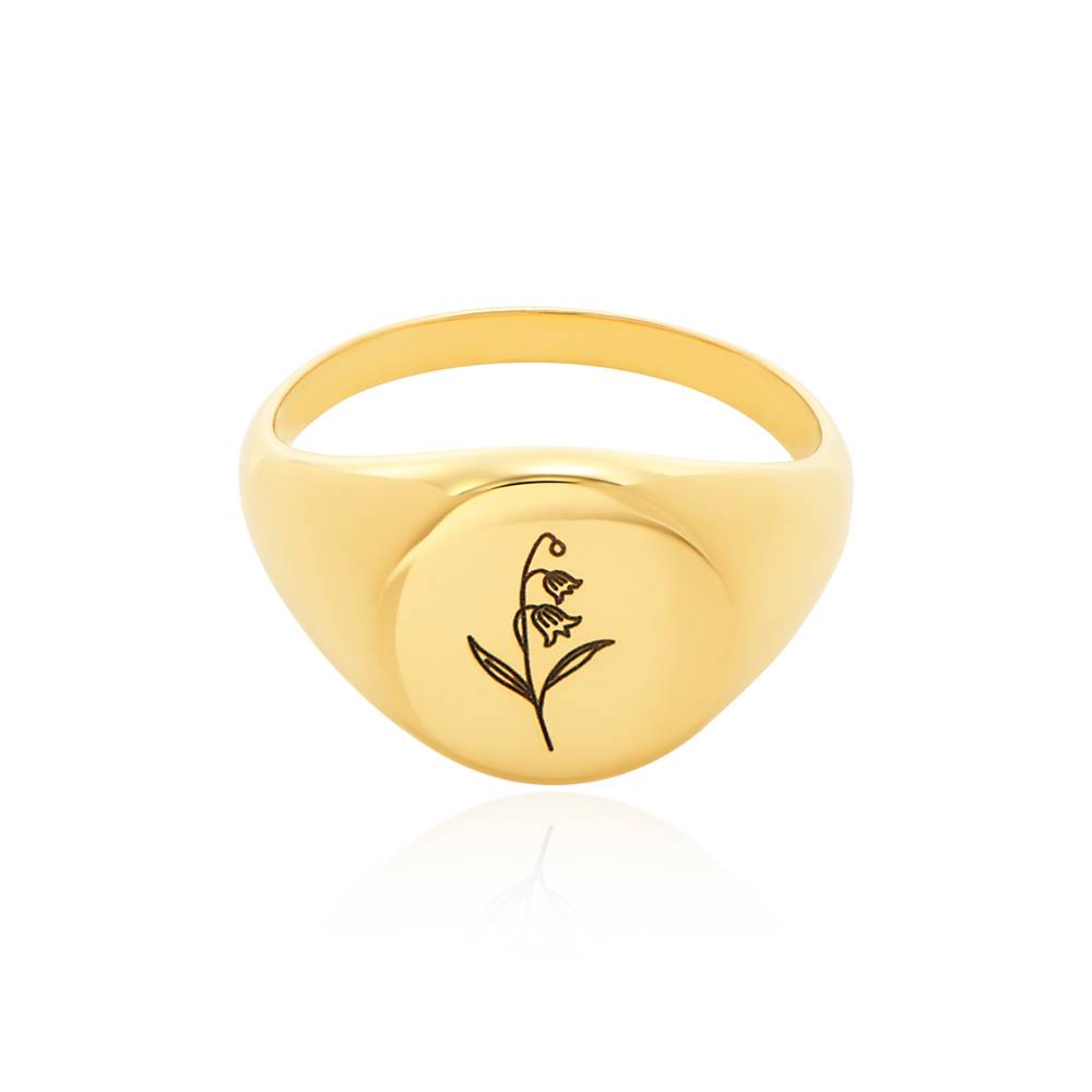 Prairie Birth Flower Signet Ring In Gold Vermeil Theo Grace prairie-birth-flower-signet-ring-in-gold-vermeil-theo-grace