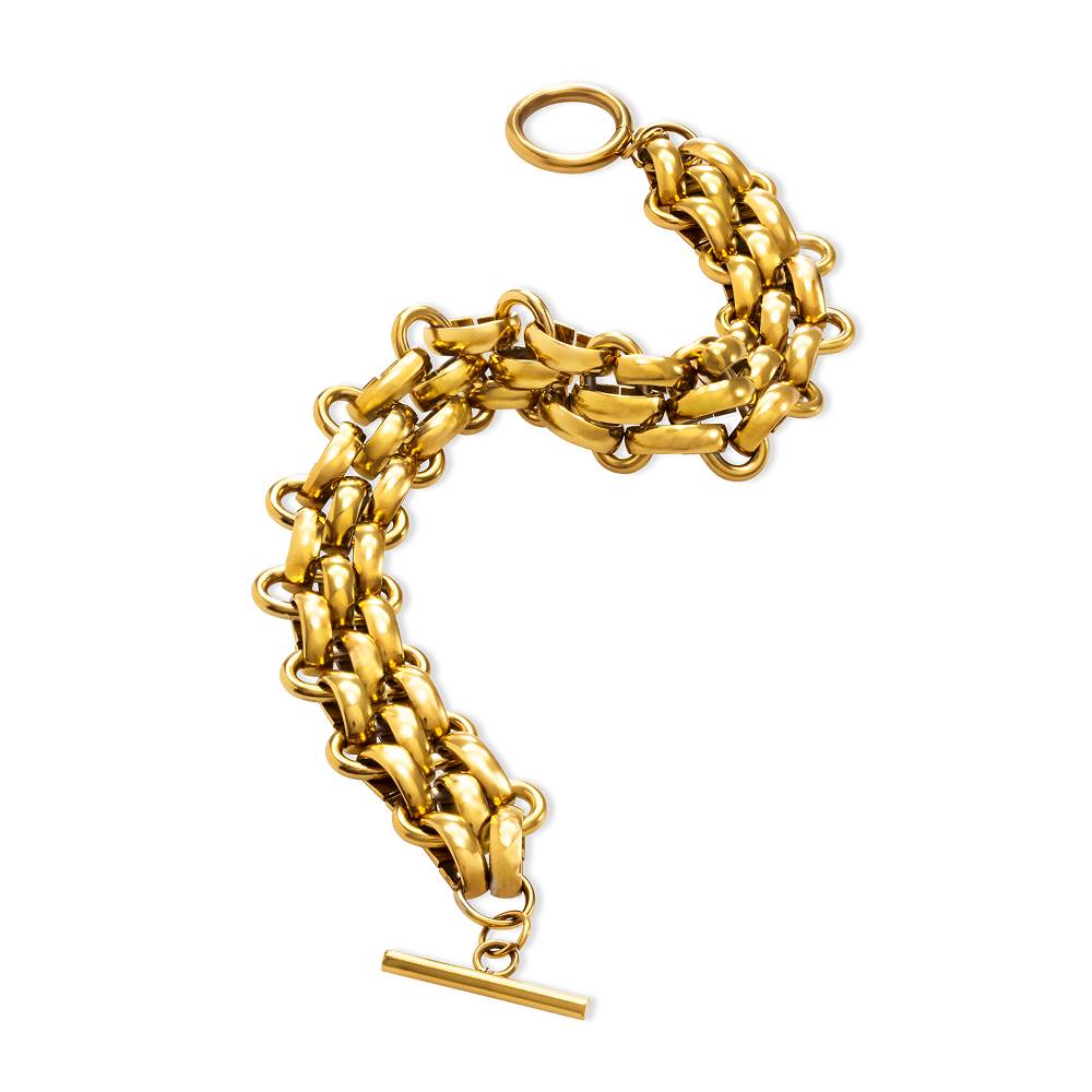 Multi-Link Rolo Chain Bracelet in Gold Plating-3 product photo