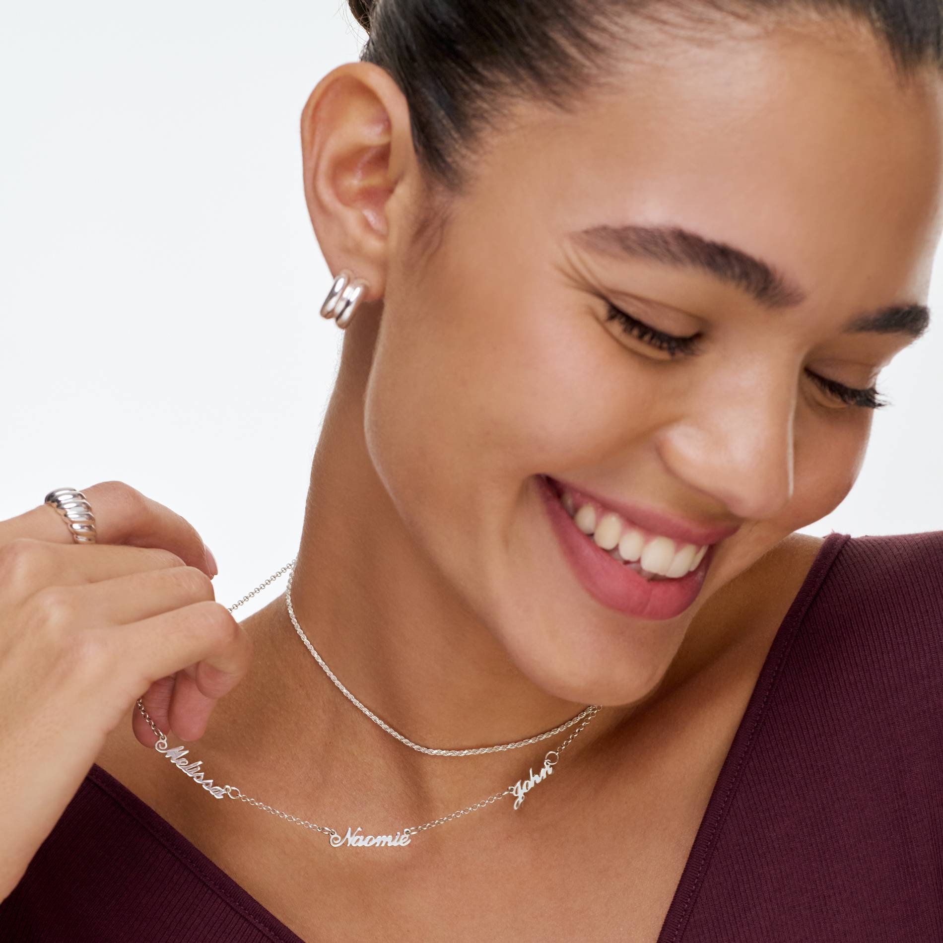 Heritage Multiple Name Necklace in Sterling Silver-2 product photo